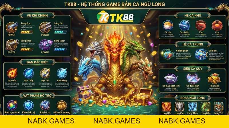 Bắn Cá Ngũ Long – Game Bắn Cá Với Chủ Đề Rồng Đầy Thú Vị Tại TK88 - nabk.games