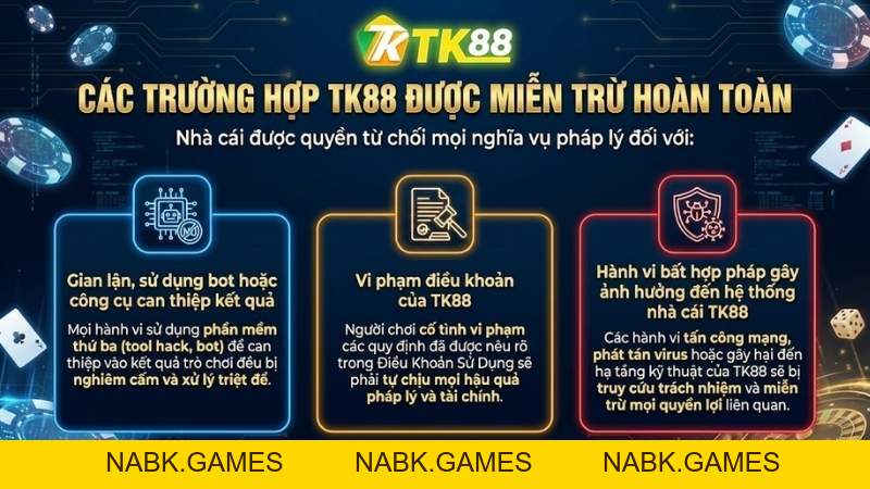 Chính Sách Miễn Trừ Trách Nhiệm TK88 – Giới Hạn Pháp Lý Và Rủi Ro - nabk.games