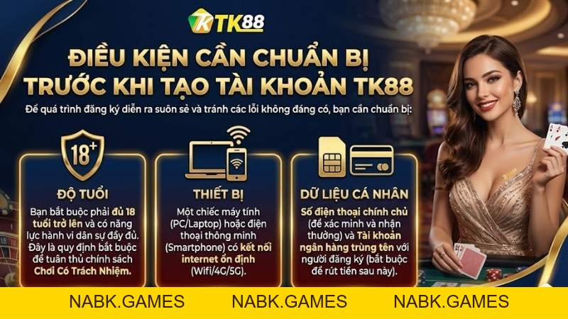 Đăng Ký TK88: Hướng Dẫn 3 Bước Nhận Ngay 88K & Thưởng Nạp 100% - nabk.games