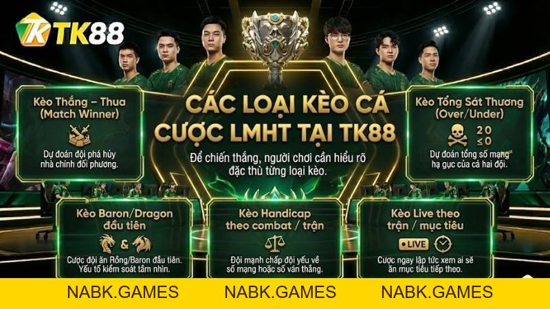 Cá Cược Liên Minh Huyền Thoại – Trải Nghiệm E-Sports Đỉnh Cao Tại TK88 - nabk.games