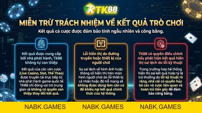 Chính Sách Miễn Trừ Trách Nhiệm TK88 – Giới Hạn Pháp Lý Và Rủi Ro - nabk.games